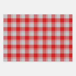 Silver and Guardsman Red Plaid Geschenkpapier Set