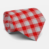 Silver and Guardsman Red Plaid Neck Tie Krawatte (Gerollt)