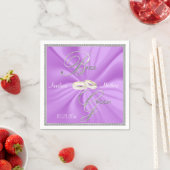 Silver and Lavender Satin Wedding Serviette (Beispiel)