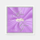 Silver and Lavender Satin Wedding Serviette (Vorderseite)