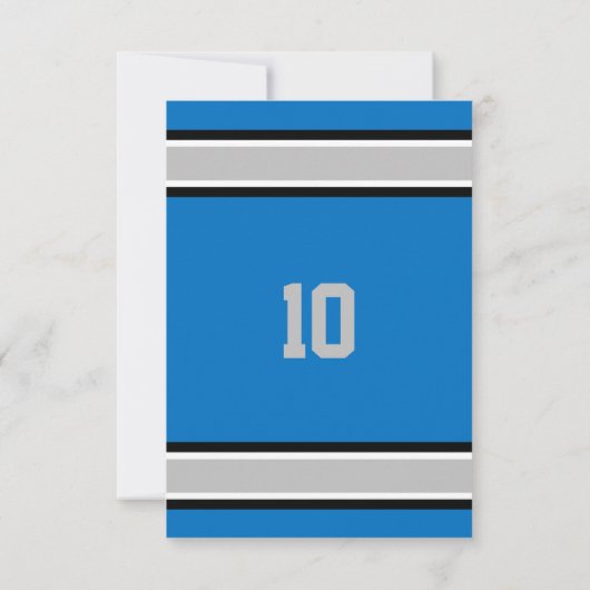 Silver and Light Blue Team Einladung zum Geburtsta (Rückseite)