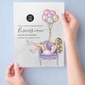 Silver and Lila Balloon Party Girl Grand Opening Flyer (Hand)