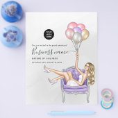 Silver and Lila Balloon Party Girl Grand Opening Flyer (Einzeln)