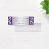 Silver and Lila Damask Wedding Favor Tag (Schreibtisch)