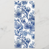 Silver And Navy Blue Wedding Flat Menu Menükarte (Rückseite)