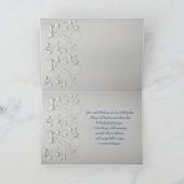 Silver and Navy Foto von Thank You Card Dankeskarte (Innenseite)