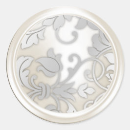 Silver and Pearl Damask Umschlag Aufkleber