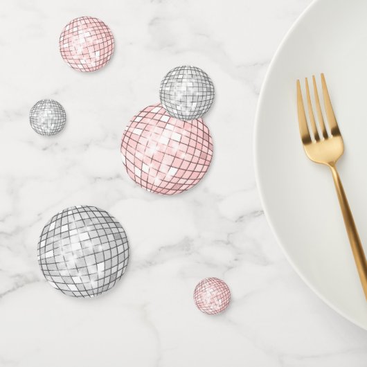 Silver and Pink Disco Ball Confetti Konfetti (Gruppe)