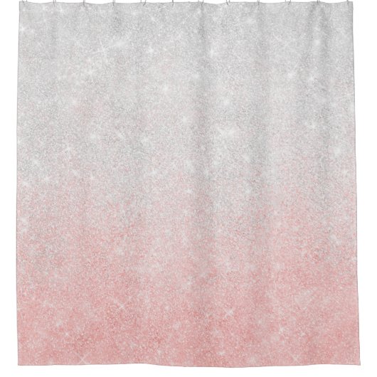 Silver and Pink Glitter Schatten Luxury Design Duschvorhang (Vorderseite)