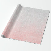 Silver and Pink Glitter Schatten Luxury Design Geschenkpapier (Ungerollt)