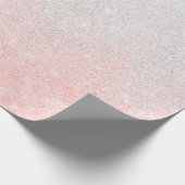 Silver and Pink Glitter Schatten Luxury Design Geschenkpapier (Ecke)