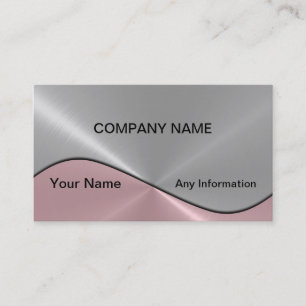 Silver and Pink Luxury Metal Business Cards 2 Visitenkarte
