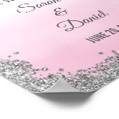 Silver and Pink Ombre Wedding Willkommenspopster P Poster (Ecke)