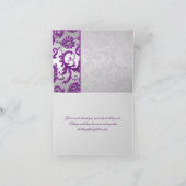 Silver and Purple Damask II Thank You Card Dankeskarte (Innenseite)