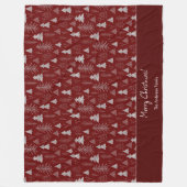 Silver and Red Christmas Tree Forest Pattern Fleecedecke (Vorderseite)