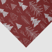 Silver and Red Christmas Tree Forest Pattern Seidenpapier (Detail)