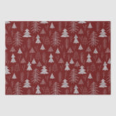 Silver and Red Christmas Tree Forest Pattern Seidenpapier (Vorderseite)