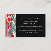 Silver and Red Engineering Gears Visitenkarte (Rückseite)