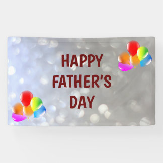 Silver and Red Happy Vatertag Banner