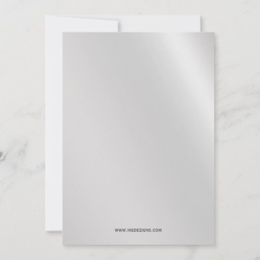 Silver and Red Rentier Feiertag Einladung (Rückseite)