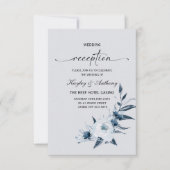 Silver and Royal Blue Empfang Einladung (Vorderseite)