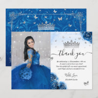Silver and Royal Blue Quinceñera Foto Geburtstag