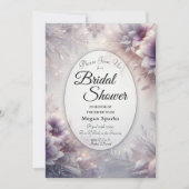 Silver and Soft Amethyst Winter Bridal Shower Einladung (Vorderseite)