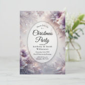Silver and Soft Amethyst Winter Christmas Party Einladung (Stehend Vorderseite)