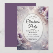 Silver and Soft Amethyst Winter Christmas Party Einladung (Vorne/Hinten)