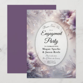 Silver and Soft Amethyst Winter Engagement Party Einladung