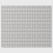Silver and White Christmas Fair Isle Pattern Geschenkpapier (Flach)