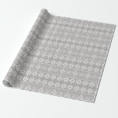 Silver and White Christmas Fair Isle Pattern Geschenkpapier (Ungerollt)