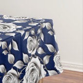 Silver And White Roses Tischdecke (Beispiel)