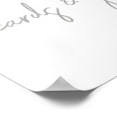Silver and White Script Cards and Gifts Sign Poster (Ecke)