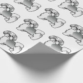 Silver and White Shih Tzu Cartoon Dog Muster Geschenkpapier (Ecke)