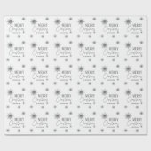 Silver and White Snowflake Script Weihnachten Geschenkpapier (Flach)