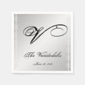 Silver and White Snowflake Winter Napkins Serviette (Vorderseite)