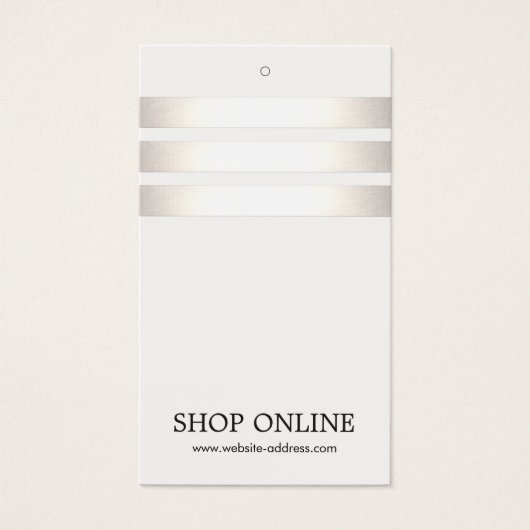 Silver and White Striped Promotional Price Tag (Vorderseite)