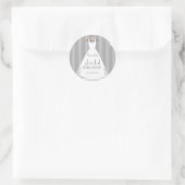 Silver and White Wedding Dress Brautparty Runder Aufkleber (Tasche)