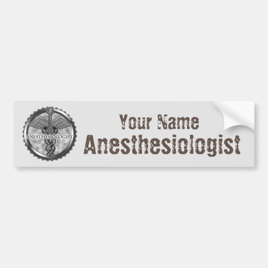 Silver Anesthesiologist custom name Autoaufkleber (Vorne)