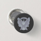 Silver Angel Awareness Ribbon Custom Art Buttone Button (Vorne & Hinten)