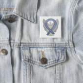 Silver Angel Awareness Ribbon Custom Art Buttone Button (Beispiel)