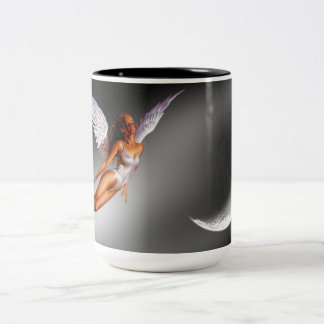 Silver Angel Fantasy/Sci Fi - Entworfene Kaffeemas Zweifarbige Tasse