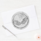 Silver Angel Wings Classic Round Runder Aufkleber (Umschlag)