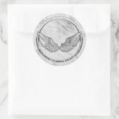 Silver Angel Wings Classic Round Runder Aufkleber (Tasche)
