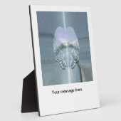 Silver Angel Wings um ein Herz gewickelt Fotoplatte (Seite)