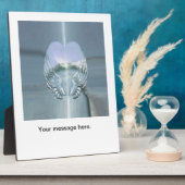 Silver Angel Wings um ein Herz gewickelt Fotoplatte (Seite)