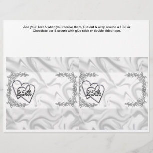 Silver Anniversary 25. Custom Candy Bar Wrappers Flyer