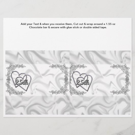 Silver Anniversary 25. Custom Candy Bar Wrappers Flyer (Vorne)