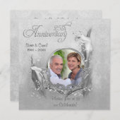 Silver Anniversary Calla Foto Einladung (Vorne/Hinten)